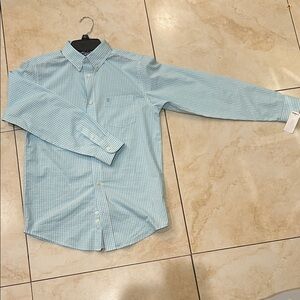 IZOD Blue and White Stylish Dress Shirt